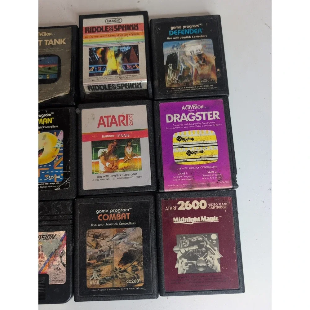 Mixed Lot Of 12 Atari 2600 Games Combat Riddle Of The Sphinx Midnight Magic More